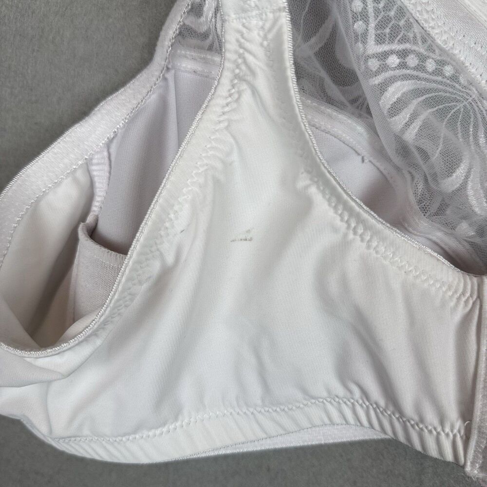 GLAMORISE White‎ Magic Lift Wireless Bra 48 B Embroidered Full Figure *read - Picture 3 of 5